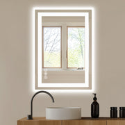 LED Anti-Fog Bathroom Mirror 28x36 Three Modes