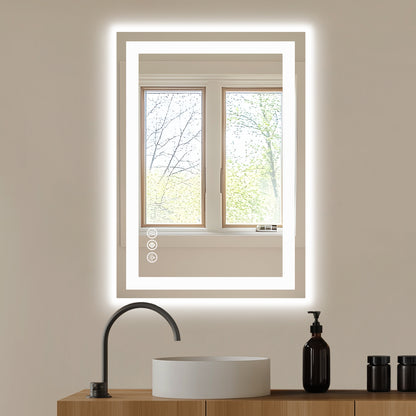 Antibeschlag-LED-Badezimmerspiegel mit dualer Lichtquelle und drei Beleuchtungsmodi