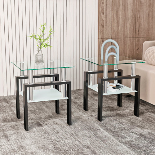 Transparent Glass Square Tables