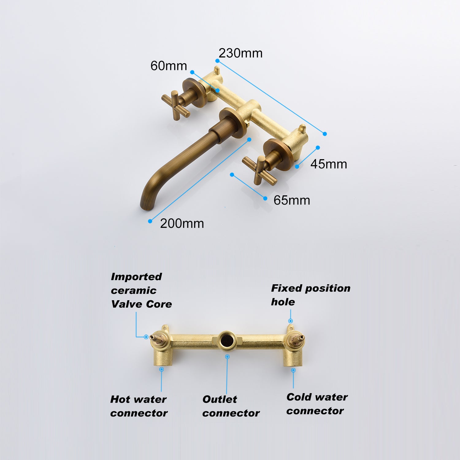 Wall-mounted Bathroom Faucet Sleek Modern Design