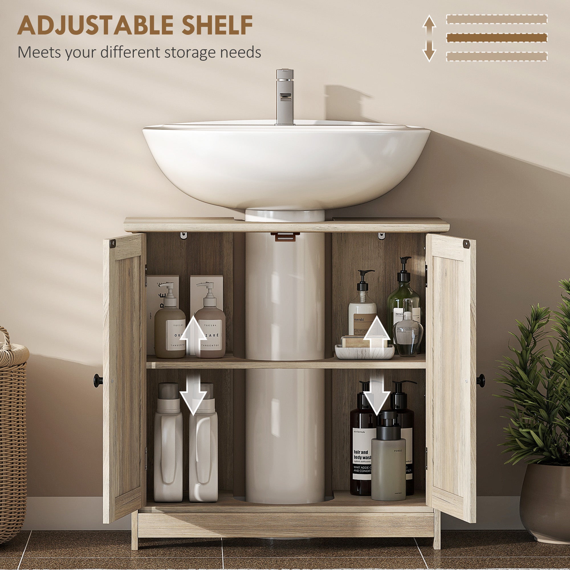 Wood Vanity Cabinet Elegant Design Bathroom