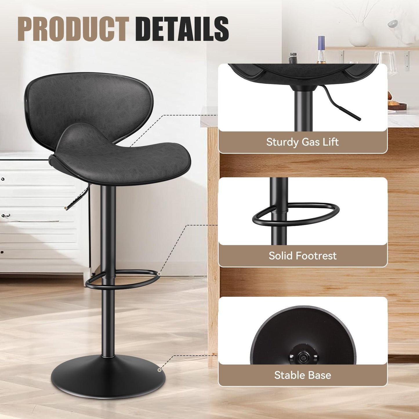 Barhocker Modernes Design, Stilvoll, Multifunktional, Langlebig, Perfekte Kombination aus Ästhetik und Praktikabilität