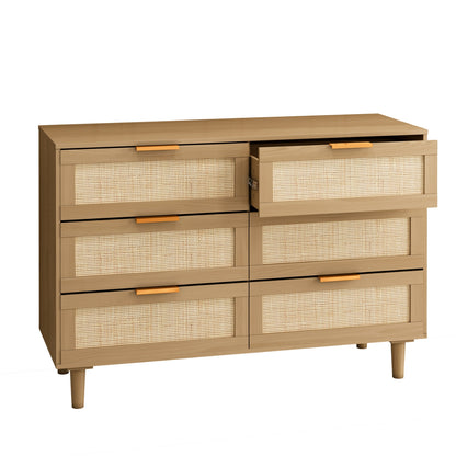 6-Schubladen-Rattan-Kommode Rattan-Schublade, Schlafzimmer, Wohnzimmer
