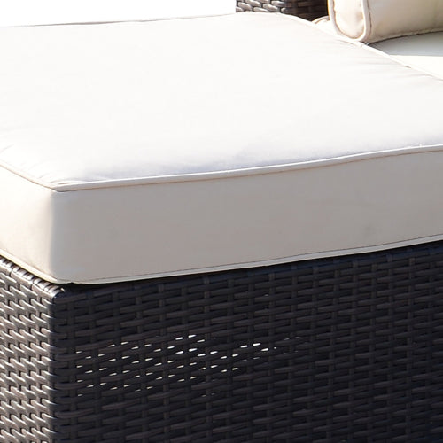 Brown Rattan Corner Sofa