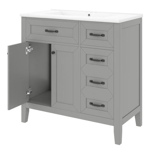 Gray Solid Vanity Cabinet
