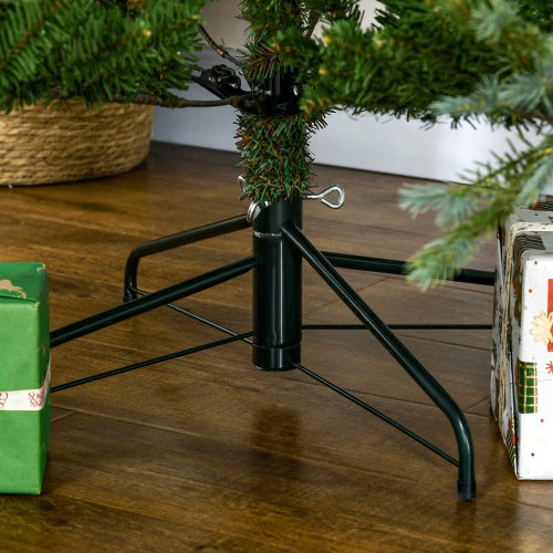 HOMCOM 2,29 m künstlicher Weihnachtsbaum mit 1288 Ästen, automatisches Öffnen, Stahlfuß, breite Form, leicht zu formende Äste