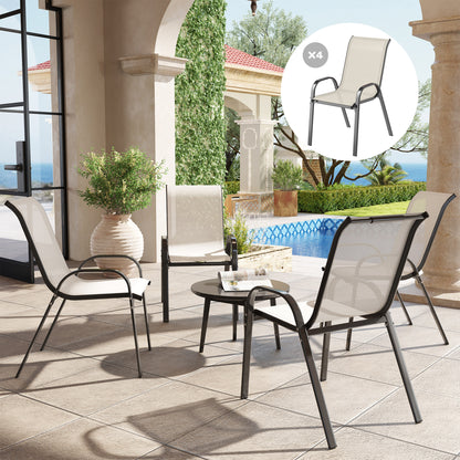 Set aus 4 Outdoor-Essstühlen