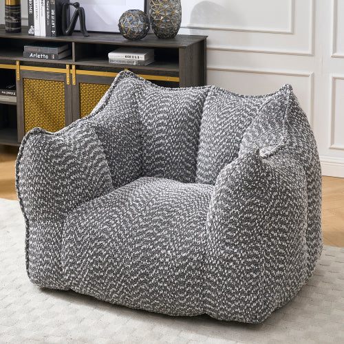 Komprimierter Plüsch-Sitzsack-Sofa-Couch – Mit Hochresilienz-Schaum gefüllt, ultra-weicher Bouclé-Liegestuhl für eine oder zwei Personen, gemütliche Sitzmöglichkeit im Wohnzimmer zum Lesen, Spielen und Entspannen, platzsparend vakuumverpackt