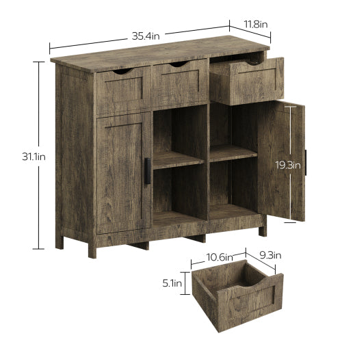 Gray Wooden Floor Cabinet