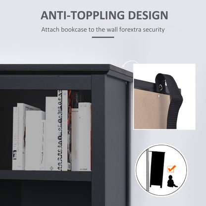 71" Bücherregal-Aufbewahrungstisch mit verstellbaren Regalen und Türen für das Home Office