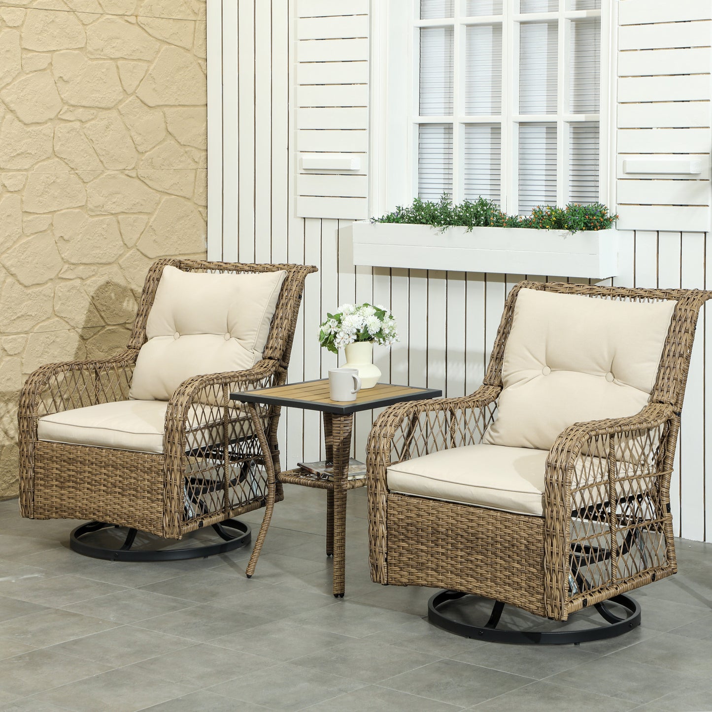 3-teiliges Outdoor-Bistro-Set