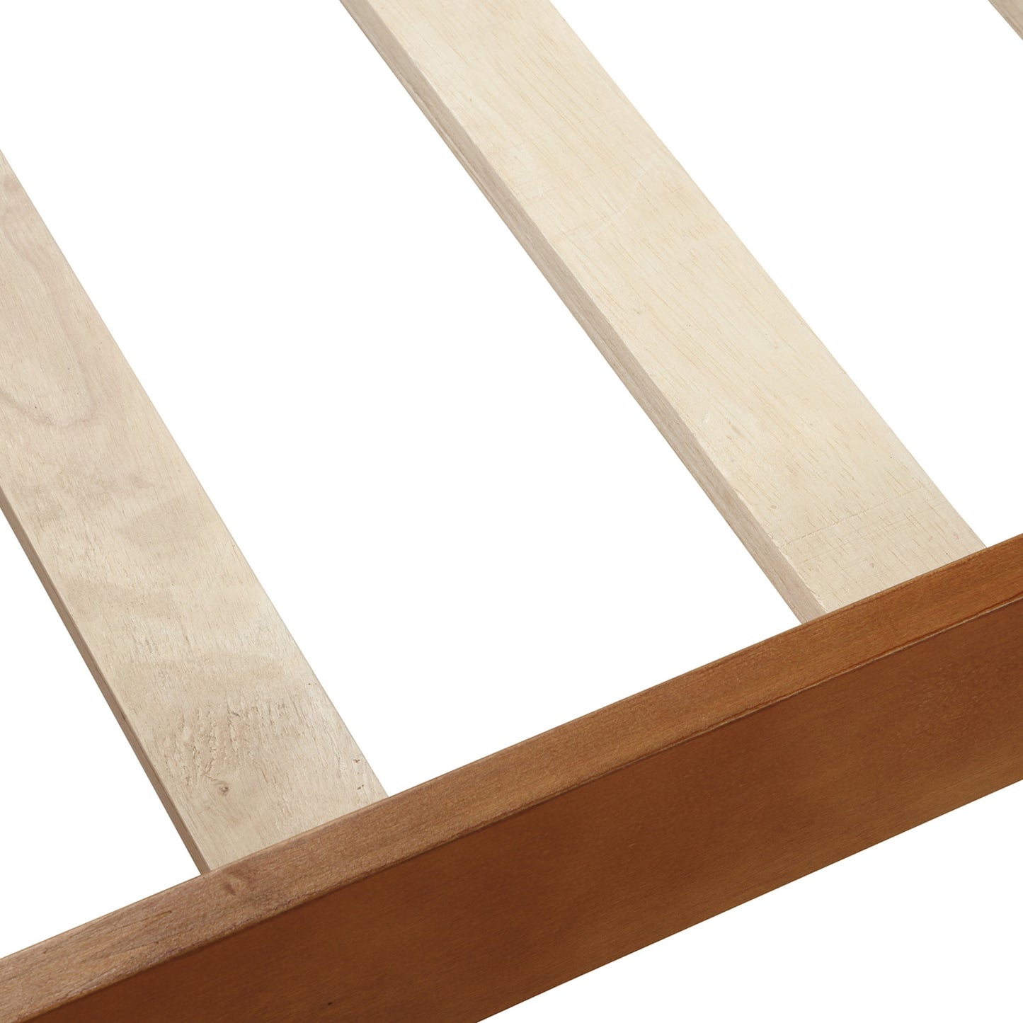 Holz-Plattform-Twin-Bettgestell, Schlitten-Design mit Kopf- und Fußteil, Holz-Latten