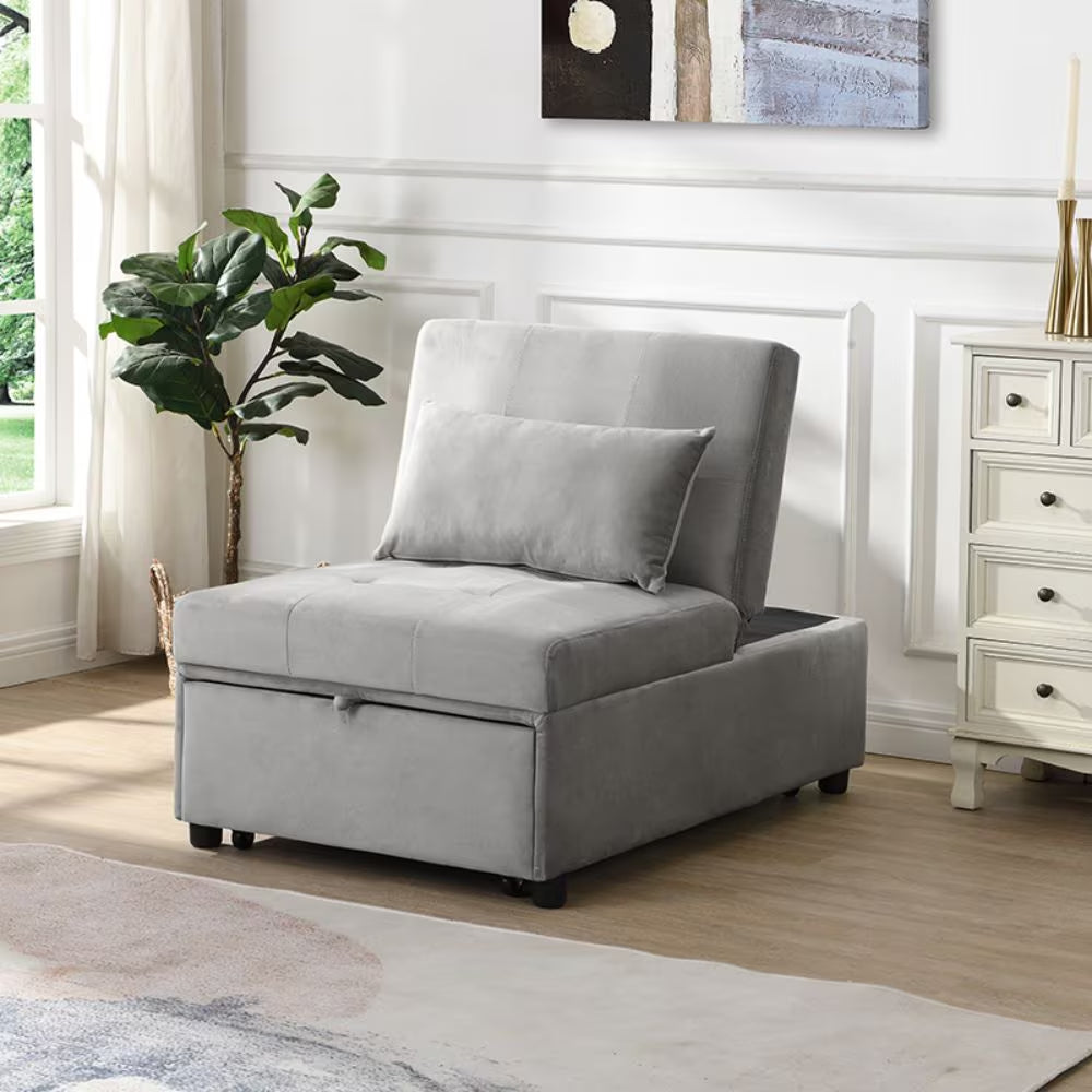 Klappbares Ottoman-Sofabett Grau