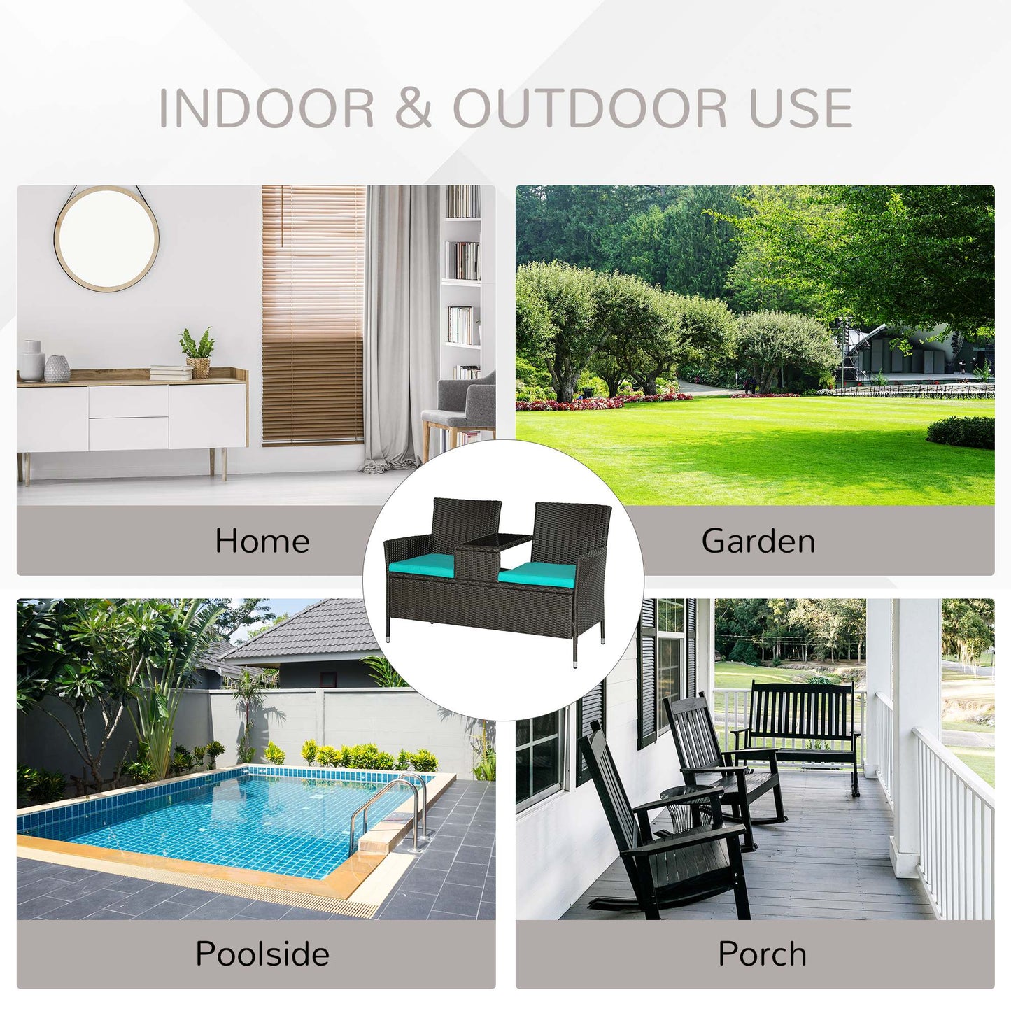 Outdoor-Patio-Loveseat-Gesprächsmöbel-Set