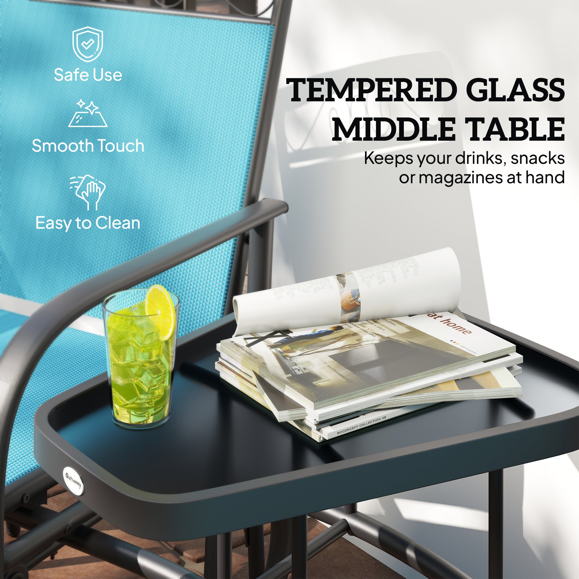 Steel Patio Glider Set