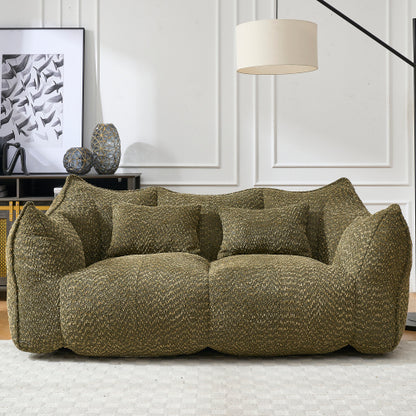 Komprimierter Plüsch-Sitzsack-Sofa-Couch – Mit Hochresilienz-Schaum gefüllt, ultraleichtes Bouclé-Lounge-Sessel für eine oder zwei Personen, gemütliche Sitzgelegenheit im Wohnzimmer zum Lesen, Spielen und Entspannen, platzsparend vakuumverpackt