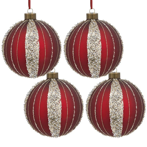 4-teiliges Set aus 4,7-Zoll-Weihnachtskugeln aus Glas, festliche Baumschmuck-Dekorationen, Dekorationsbedarf für Partys, Versand durch FBA, Verkauf auf der Temu-Plattform verboten