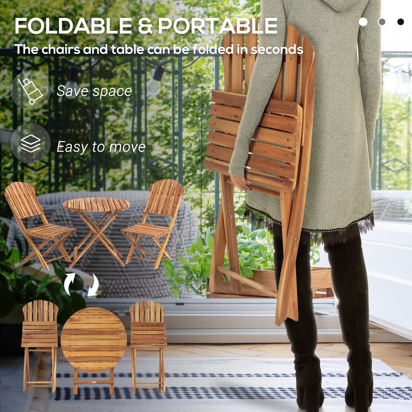 Klappbares Outdoor-Bistro-Set