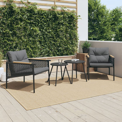 4-teiliges Balkon-Möbel-Set mit Polstern, Gartenbank