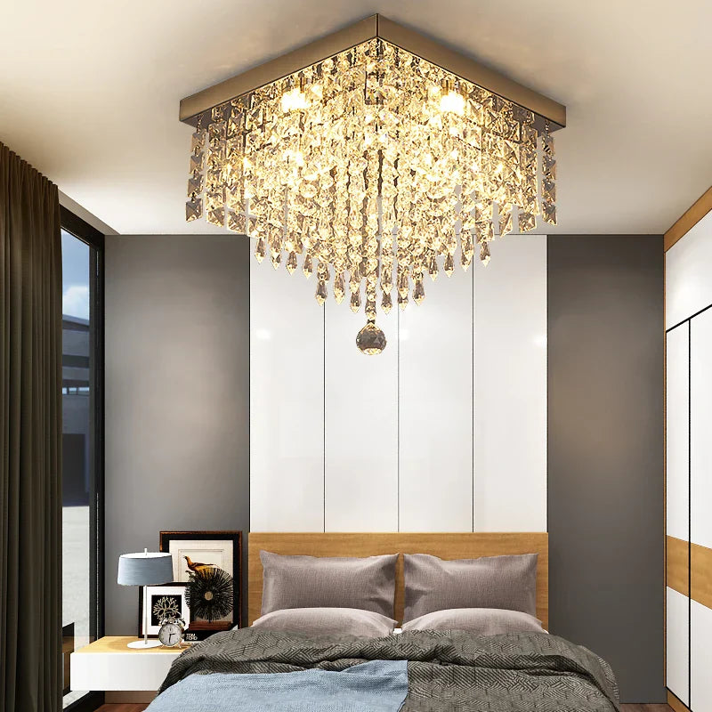 DecorBites™ Crystal LED Chandelier Ceiling Lamp for Luxe Home Decor