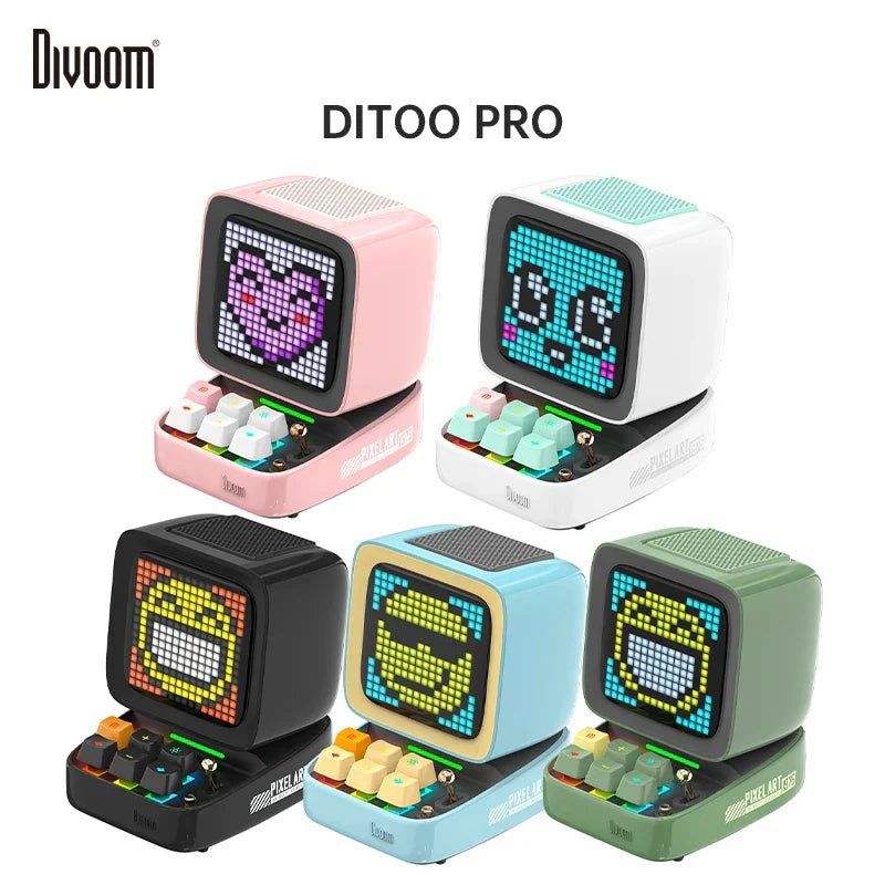 Decorbites™ Ditoo-Pro Retro-Pixel-Art-Bluetooth-Lautsprecher-Wecker-LED-Display-Board