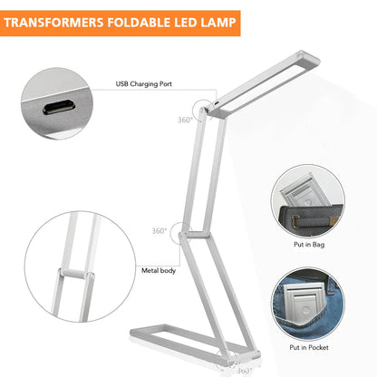 Decorbites™ Abblendbare LED-Schreibtischlampe – Tragbar, Klappbar, USB-Ladung, Energie sparend für Studium & Arbeit