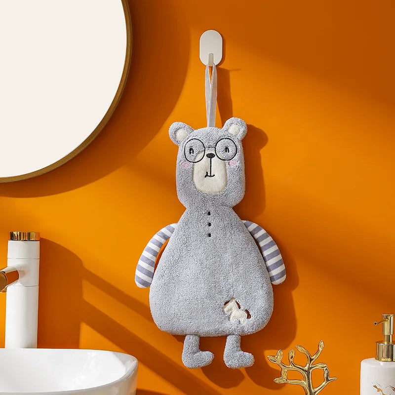 Decorbites™ Kinder Korallen-Samtkissen Hängendes Handtuch: Weiches, hautfreundliches Küchen- & Badehandtuch