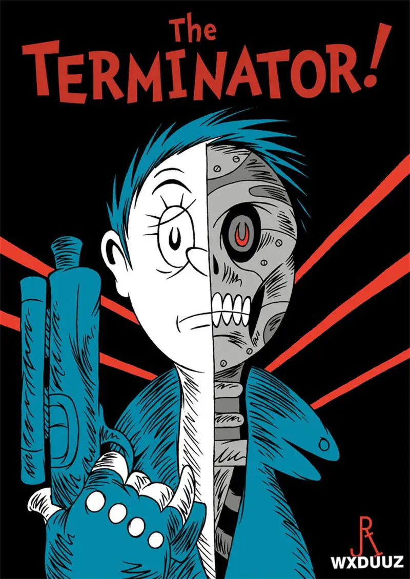 80s Movie TV The Terminator Home Decor Nursery Kids Room Poster Wall Art Bar Cafe Interior Art Decor Posters Canvas Painting