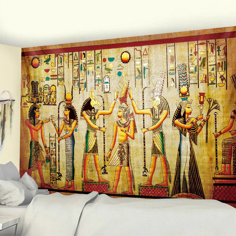 Decorbites™ Ägyptische Psychedelische Wandfriese Wandbehang Hippie Boho Tarot-Dekoration