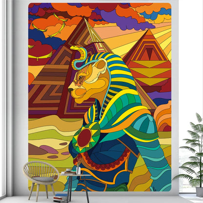 Decorbites™ Ägyptische Psychedelische Wandfriese Wandbehang Hippie Boho Tarot-Dekoration