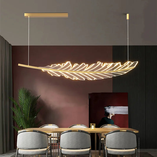 Decorbites™ Blatt-Lüster: Goldener nordischer LED-Esszimmerleuchter