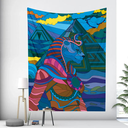 Decorbites™ Ägyptische Psychedelische Wandfriese Wandbehang Hippie Boho Tarot-Dekoration