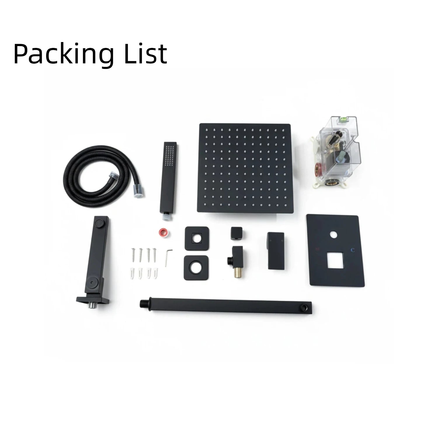 Matte Black Shower System Robust Construction