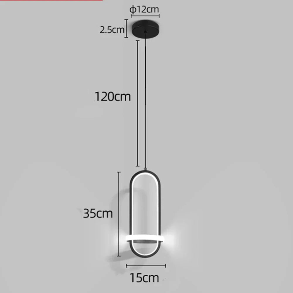 Gold Minimalist Pendant Light Black Bedroom