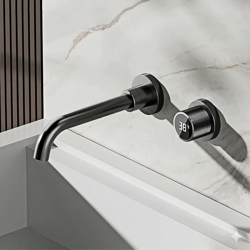 Brass Wall Mount Faucet Saves Counter Space