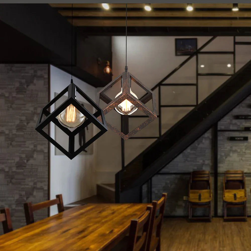 Decorbites™ Geometrische Würfel-Pendantleuchten-Trio mit Metall-Schirmen Quadratische Deckenlampen
