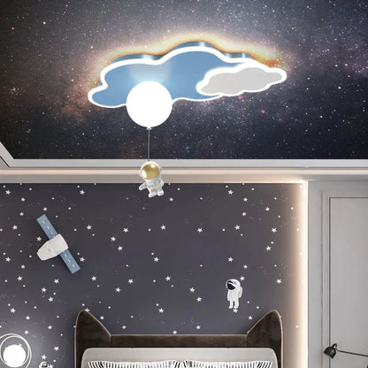 DecorBites™ Kids Space Theme Ceiling Lamp - Astronaut & Airplane Design for Bedroom
