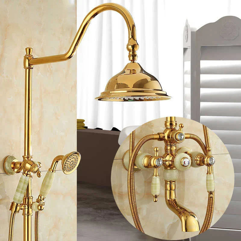 Gold Brass Shower Set