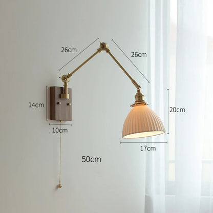 DecorBites™ Copper Swing Arm Wall Lamp Sconce - LED Wall Light for Bedroom Living Room