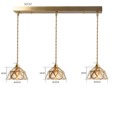 Decorbites™ Japanisches Vintage-Glas-Kupfer-LED-Pendant-Lampenleuchte für Schlafzimmer, Bar, Café