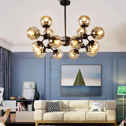 DecorBites™ Glass Ball Pendant Lamp: Modern Industrial Loft Iron Luminaria Light