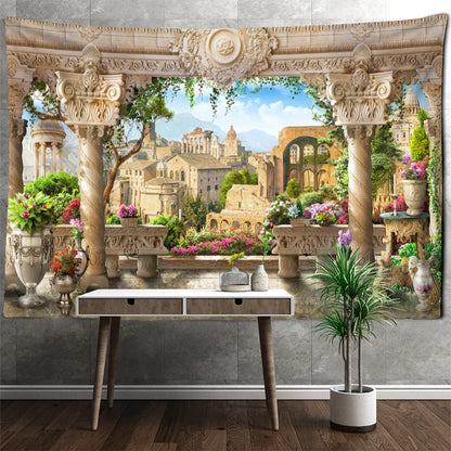 DecorBites™ Garden Landscape Wall Tapestry: Boho Hippie Wizardry Psychedelic Home Decor