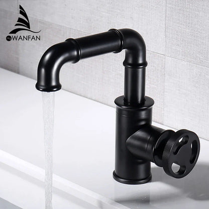 DecorBites™ Gold Brass Basin Faucet: Hot & Cold Water Mixer Tap for Modern Bathrooms