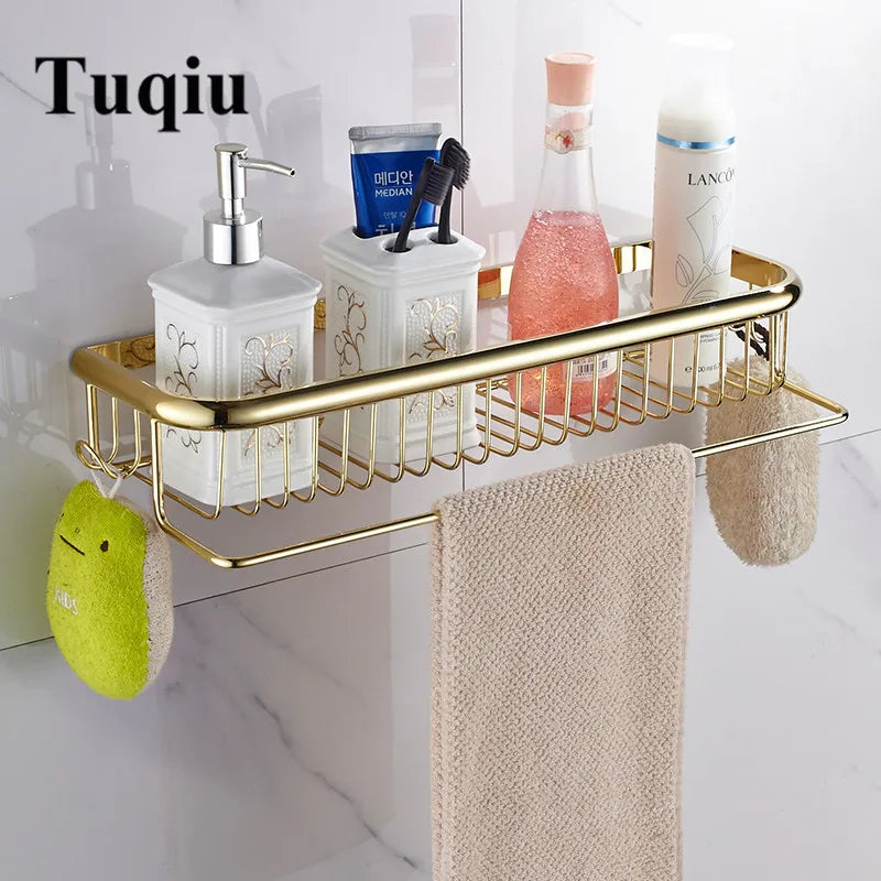 Gold Brass Towel Shelf