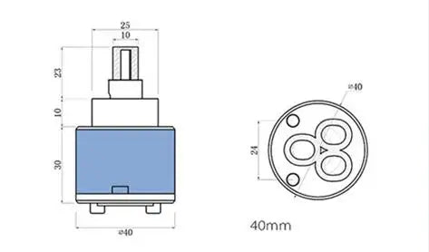 Decorbites™ 35/40 mm Keramikarmaturkartusche für Küchen- und Badezimmerarmatur – wassersparend