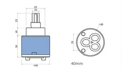 Decorbites™ 35/40 mm Keramikarmaturkartusche für Küchen- und Badezimmerarmatur – wassersparend