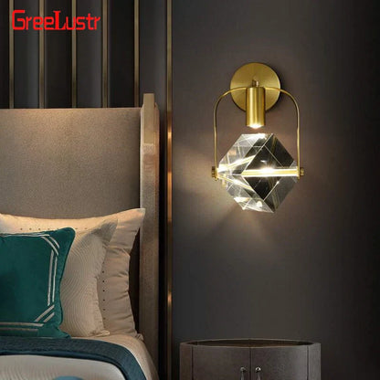 DecorBites™ Crystal LED Wall Sconce Copper Light Fixture for Modern Luxury Home Decor