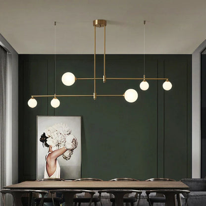 DecorBites™ Gold Copper Glass Ball Chandelier Pendant for Dining Room & Kitchen