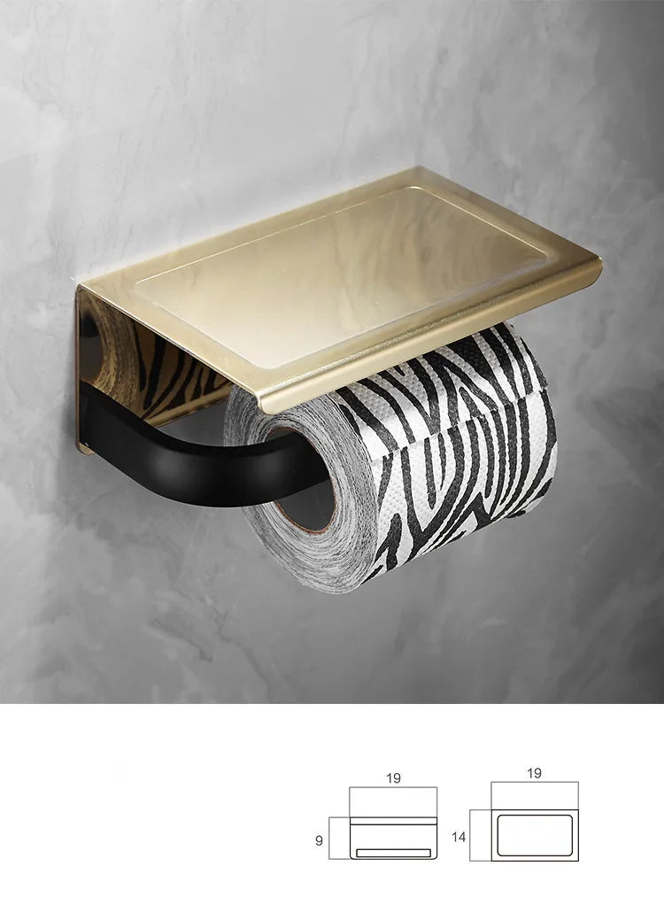 Gold Black Bathroom Set