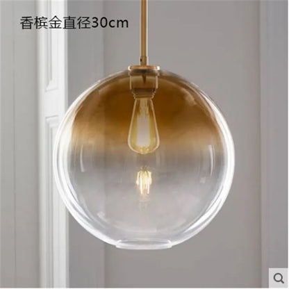 DecorBites™ Glass Ball LED Pendant Light: Modern Silver Gold Nordic Kitchen Decor